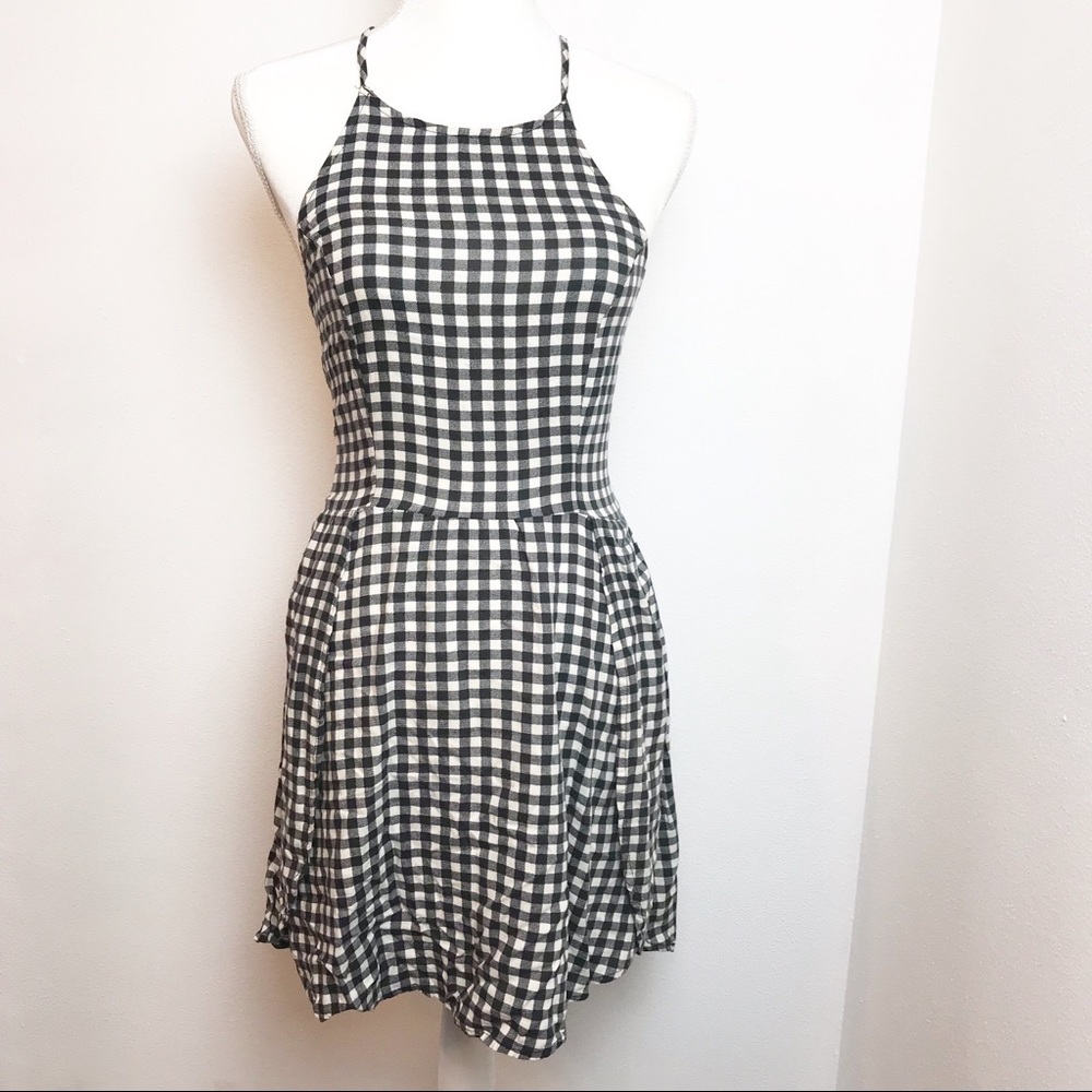 Abercrombie & Fitch Black and White Gingham Dress - Picture 1 of 5